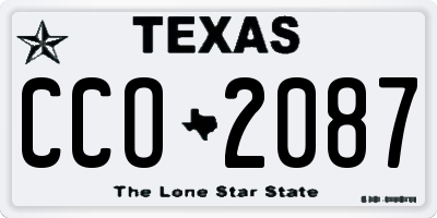 TX license plate CCO2087