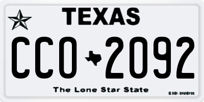 TX license plate CCO2092