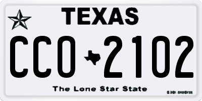 TX license plate CCO2102