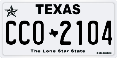 TX license plate CCO2104