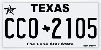TX license plate CCO2105