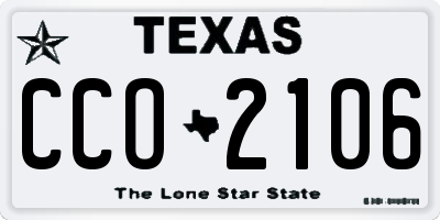 TX license plate CCO2106