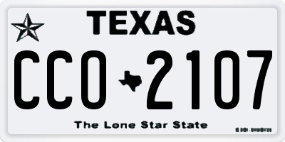 TX license plate CCO2107