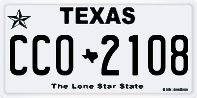 TX license plate CCO2108