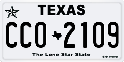 TX license plate CCO2109