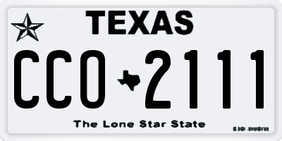 TX license plate CCO2111