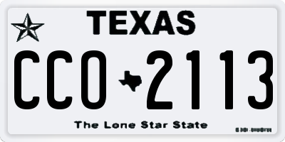 TX license plate CCO2113
