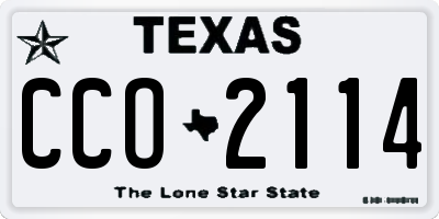 TX license plate CCO2114