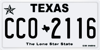TX license plate CCO2116