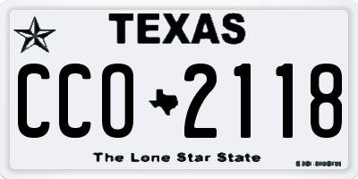 TX license plate CCO2118