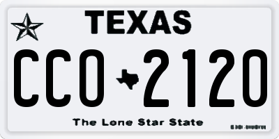TX license plate CCO2120