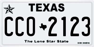 TX license plate CCO2123