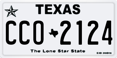 TX license plate CCO2124