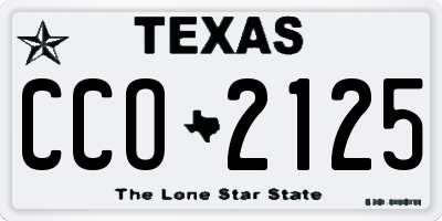 TX license plate CCO2125