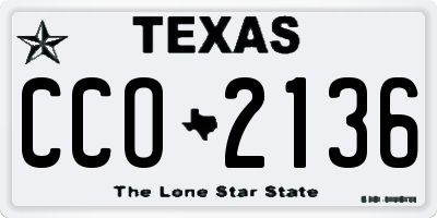 TX license plate CCO2136