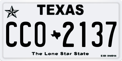 TX license plate CCO2137