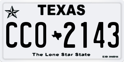 TX license plate CCO2143