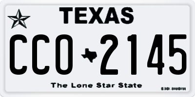 TX license plate CCO2145
