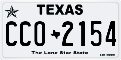 TX license plate CCO2154