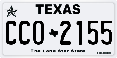 TX license plate CCO2155