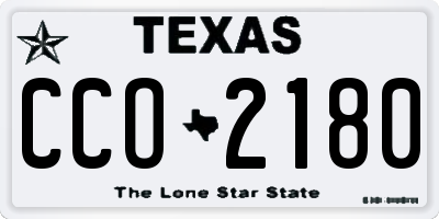 TX license plate CCO2180