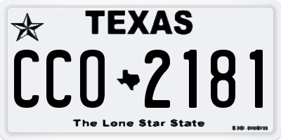 TX license plate CCO2181