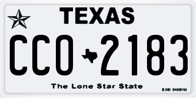 TX license plate CCO2183