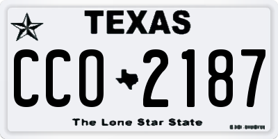 TX license plate CCO2187
