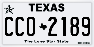 TX license plate CCO2189