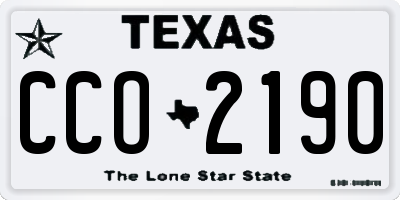 TX license plate CCO2190
