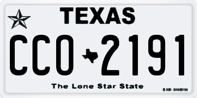 TX license plate CCO2191