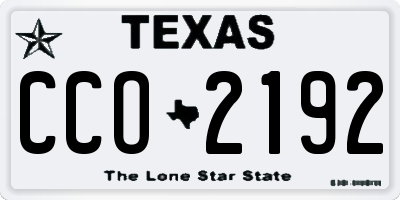 TX license plate CCO2192