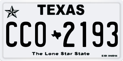 TX license plate CCO2193