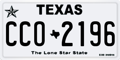 TX license plate CCO2196