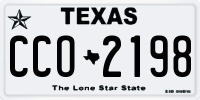 TX license plate CCO2198
