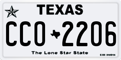 TX license plate CCO2206