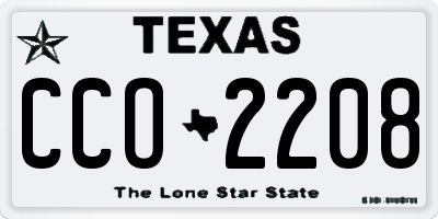 TX license plate CCO2208