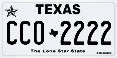 TX license plate CCO2222