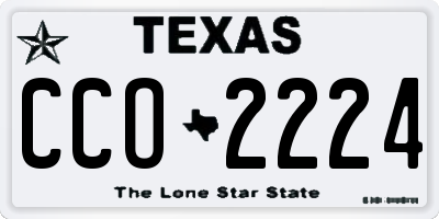TX license plate CCO2224