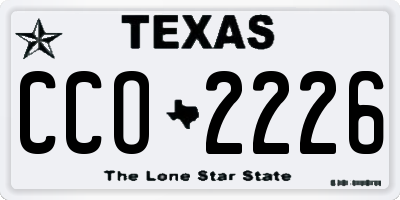 TX license plate CCO2226