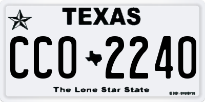 TX license plate CCO2240
