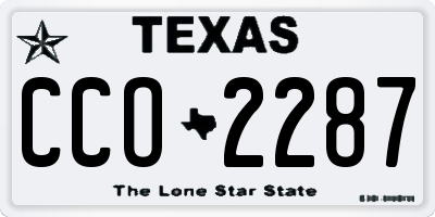 TX license plate CCO2287