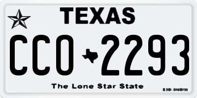 TX license plate CCO2293