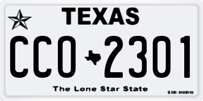 TX license plate CCO2301