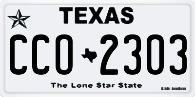 TX license plate CCO2303