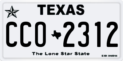 TX license plate CCO2312