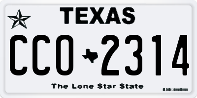 TX license plate CCO2314