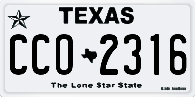 TX license plate CCO2316