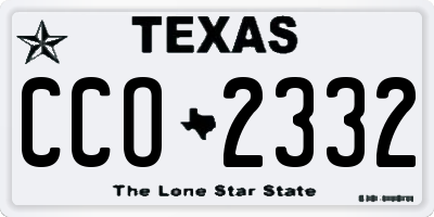 TX license plate CCO2332