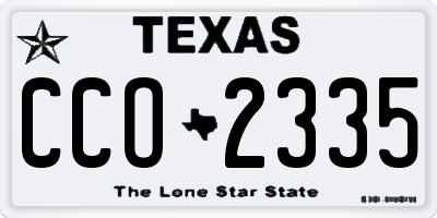 TX license plate CCO2335